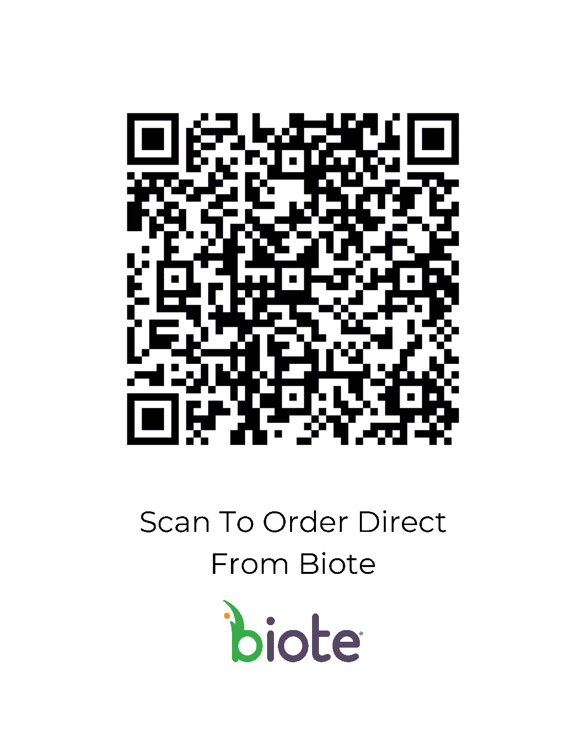 Scan to Order Direct from Biote